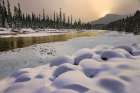 Bow River snow mounds, Canada Art Print